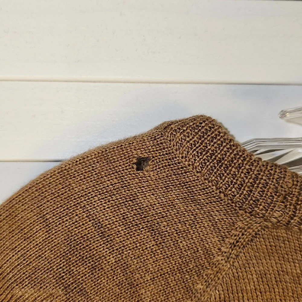 NWT J Crew Mens Brown Slim Fit Merino Wool Crewneck Sweater XL - HOLE‎